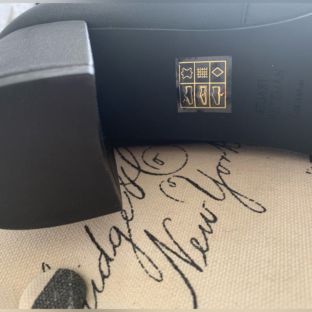 NWT Stuart Weitzman Genna 60 City OTK Boot: Black Stretch Leather, 9.5/40 - Picture 15 of 16
